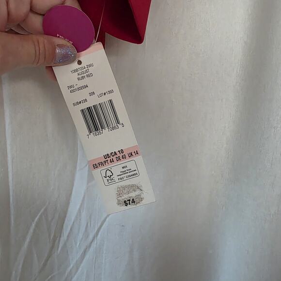 Black Label By Evan Picone Jacket Women’s 10 Ruby Red Blazer Open NWT Holiday - Picture 9 of 12